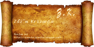 Zám Krizanta névjegykártya